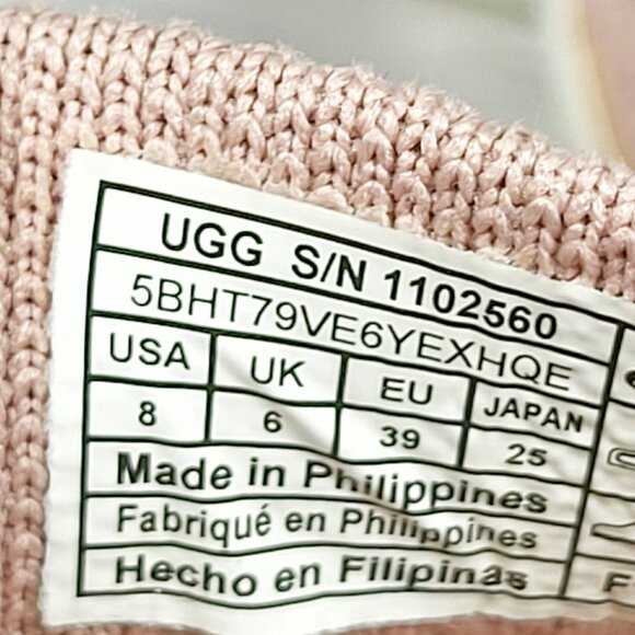 UGG Pink Sammy Chevron Knit Slip-On Shoes – Women’s Size 8 - Picture 7 of 8